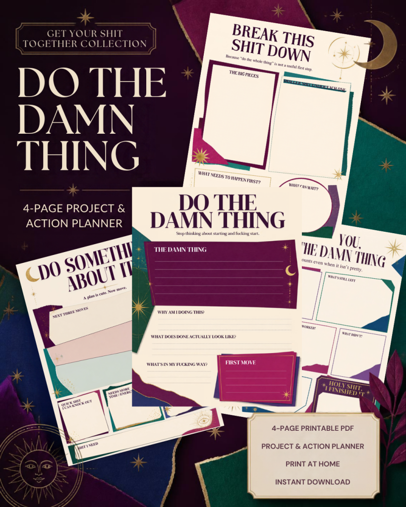 Do the Damn Thing — 4-Page Project & Action Planner