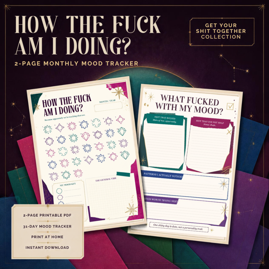 How the Fuck Am I Doing? — 2-Page Monthly Mood Tracker